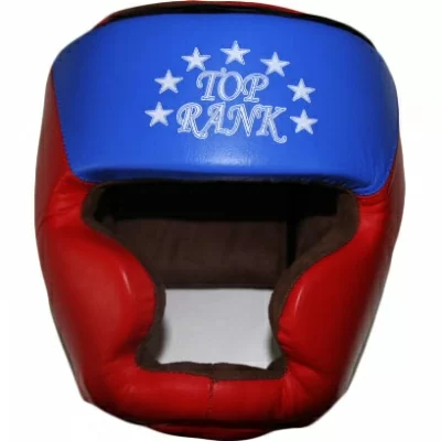 картинка Боксерский шлем Top Rank тренировочный натуральная кожа красн 