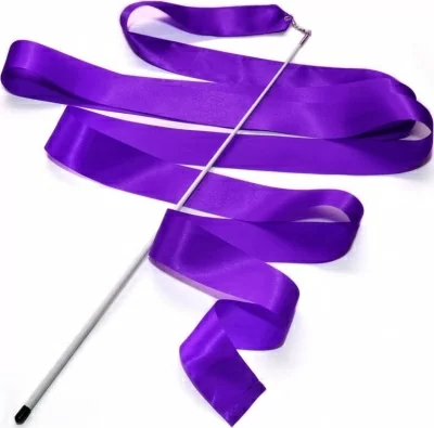 картинка Лента гимнастическая Ronin на палочке фиолетовая Люкс 6м ЕK088 